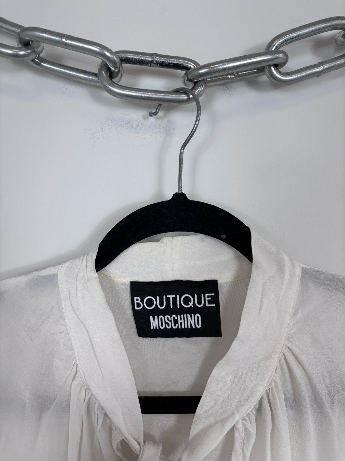 Boutique Moschino Moschino Boutique Women’s Rayon Ecru White Blouse T-Shirt Size M / US 6-8 / IT 42-44 - 7 Thumbnail