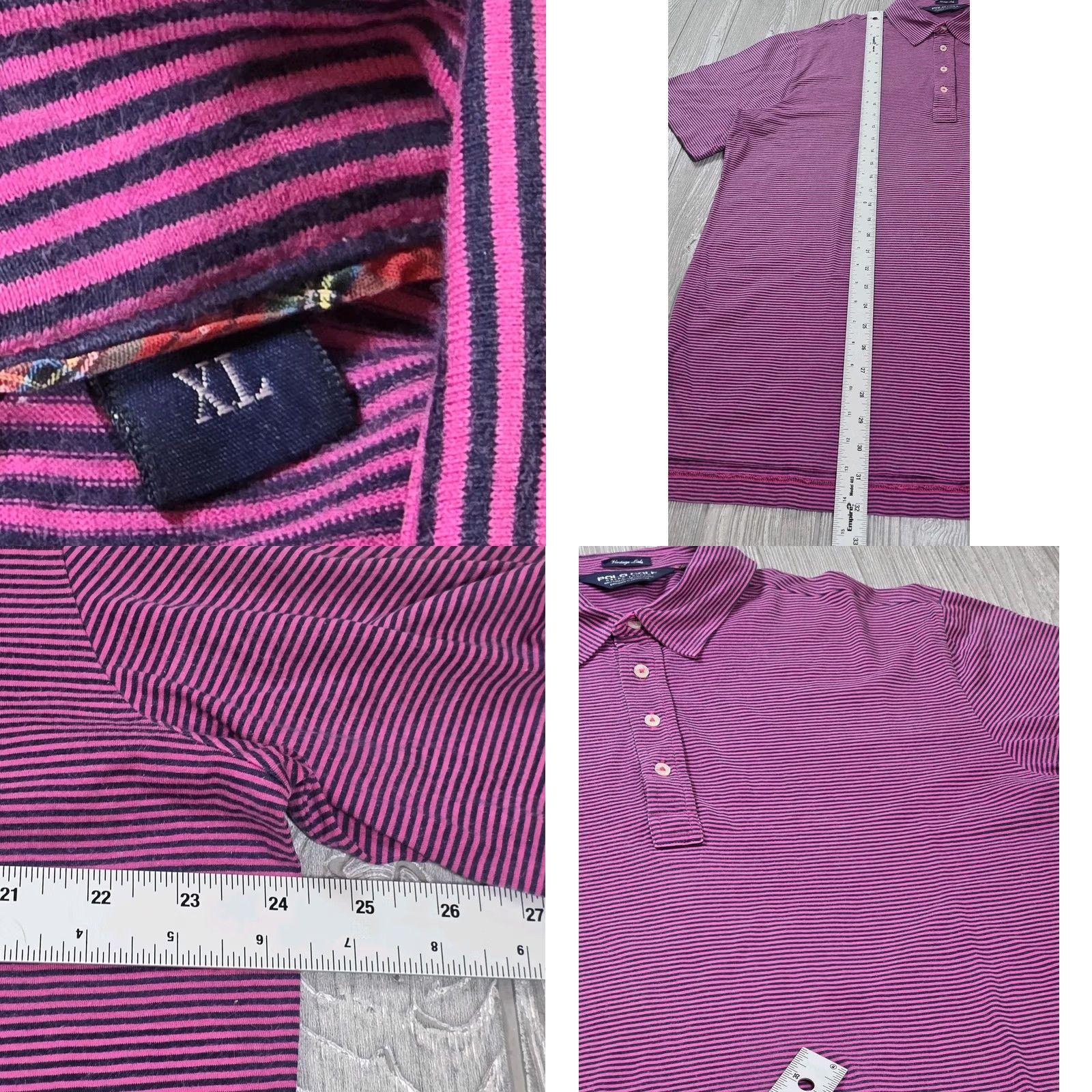 Polo Ralph Lauren Polo Golf Ralph Lauren Vintage Isle Mens XL Pink Blue Stripe Shirt Short Sleeve Size US XL / EU 56 / 4 - 8 Thumbnail