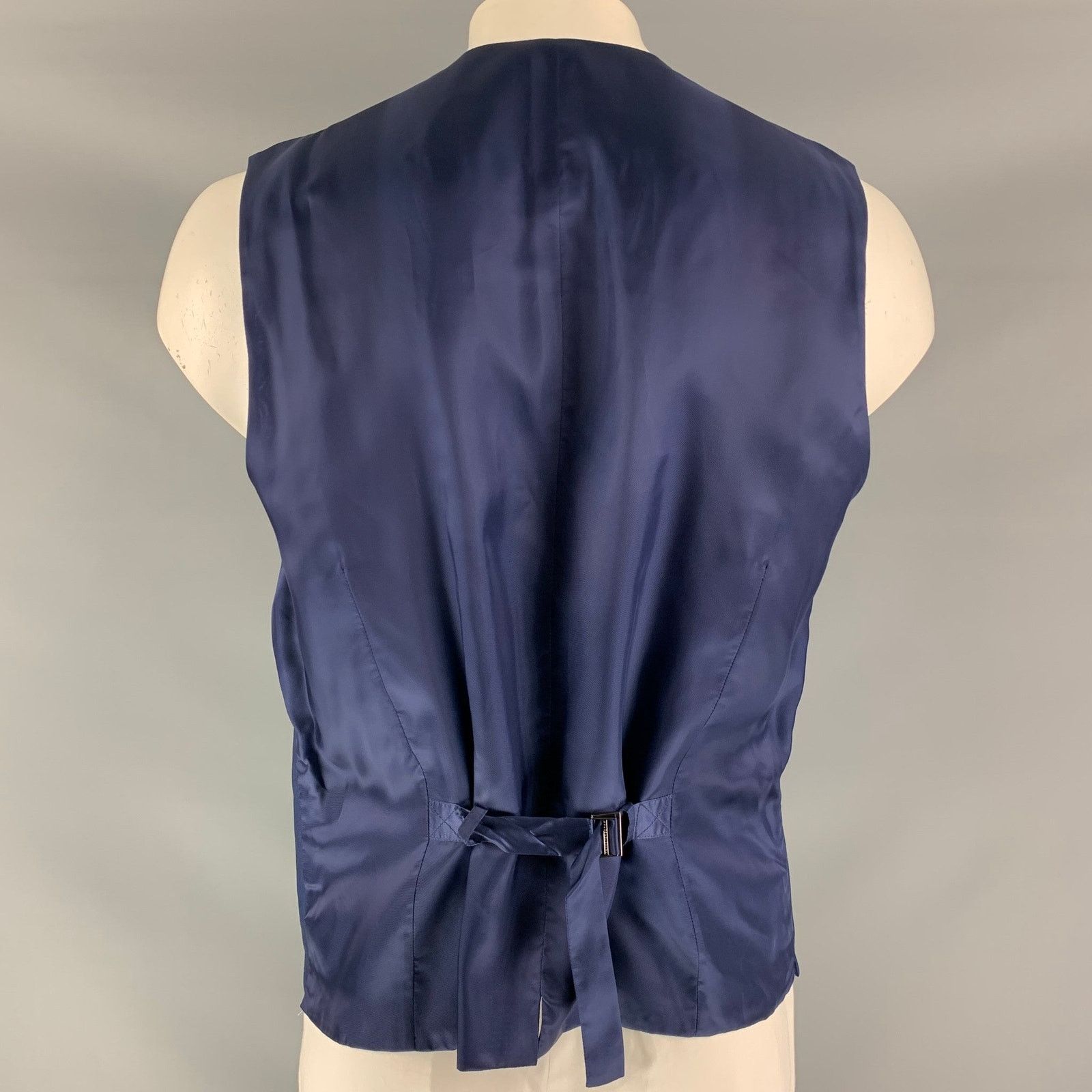 Dolce & Gabbana Size 46 Blue Solid Wool & Mohair Buttoned Vest Size 46R - 3 Thumbnail