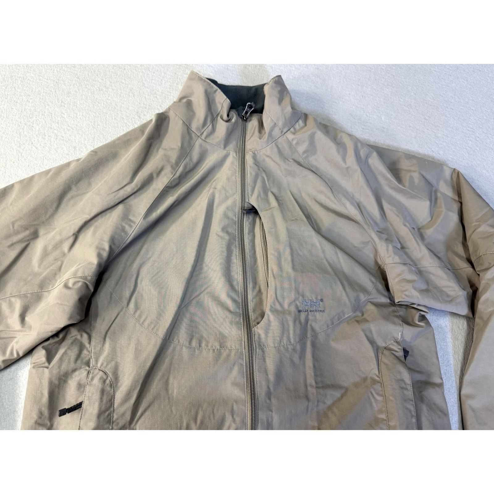 Helly Hansen Helly Hansen Jacket Mens Medium Taupe Gray Fleece Lined Full Zip Windbreaker Size US M / EU 48-50 / 2 - 4 Thumbnail