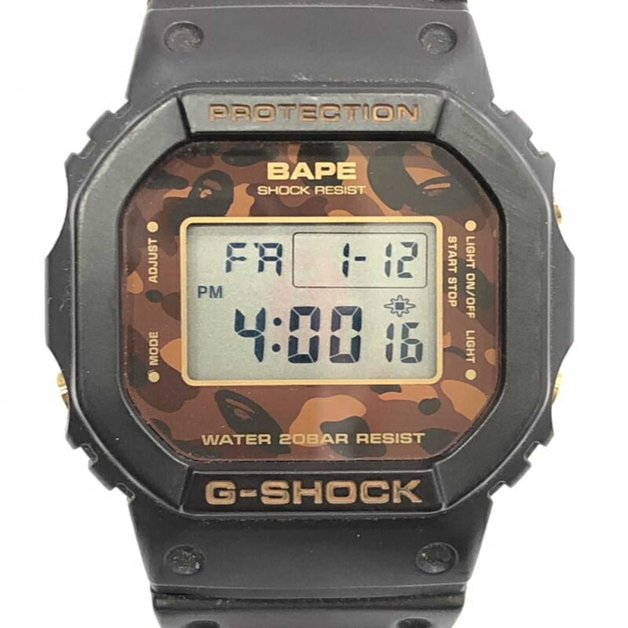 image of Casio G-Shock Watch × A Bathing Ape Dw-5600Vt 2000 Limited G-Shock Abathing Ape Brown, Women's