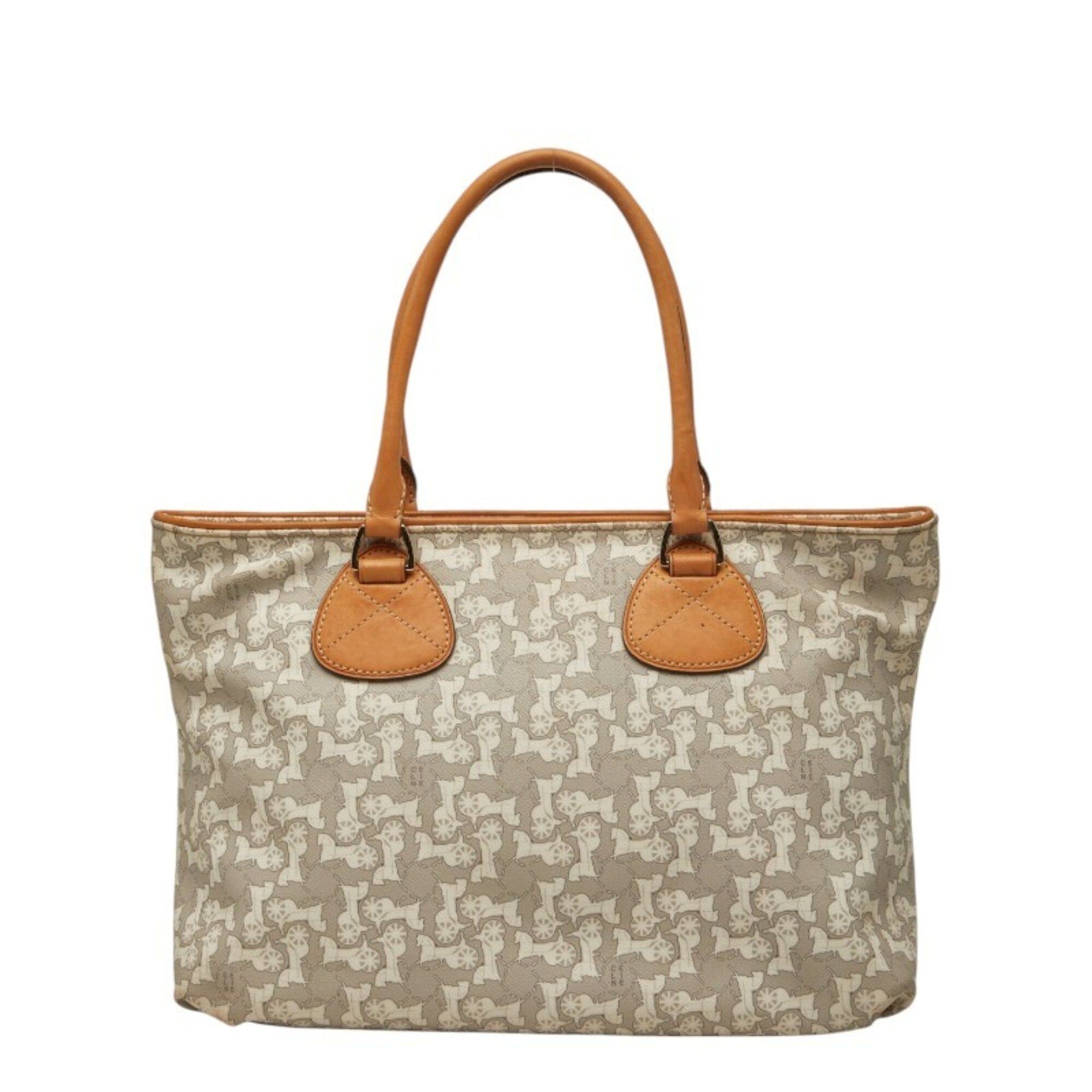 Celine Celine carriage pattern handbag, gray and white leather, women's. Size ONE SIZE - 1 Thumbnail