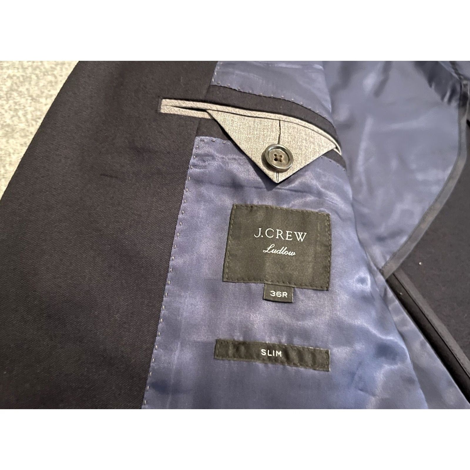 J.Crew J.CREW Blazer 36R Wool Navy Vitale Barberis Canonico Slim Regular Jacket Coat Blazer 2 Button Men Size 36R - 3 Thumbnail