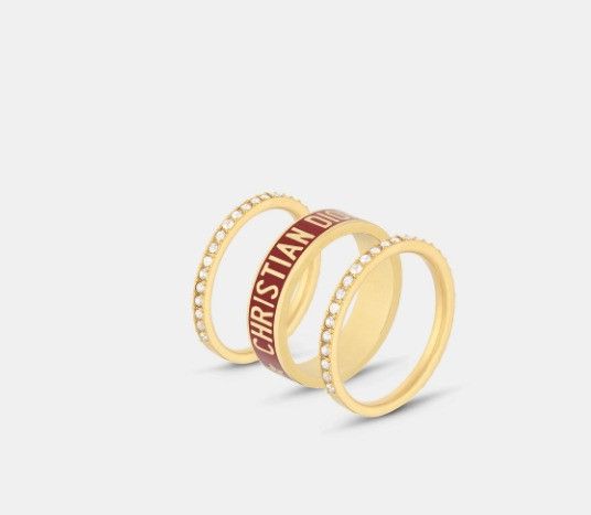 Dior o1w1db11224 Size: OS / Ring Set in Gold & Coral Size ONE SIZE - 1 Thumbnail