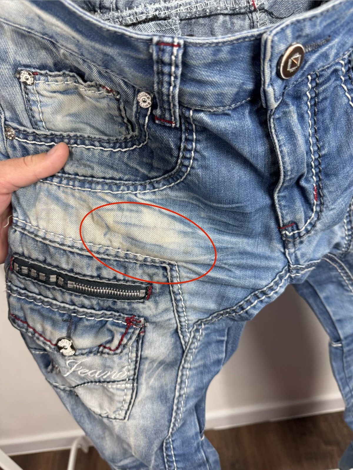 Other Kosmo Lupo Y2K Biker Cargo Jeans Moto Denim Pants W32 Size US 32 / EU 48 - 9 Thumbnail