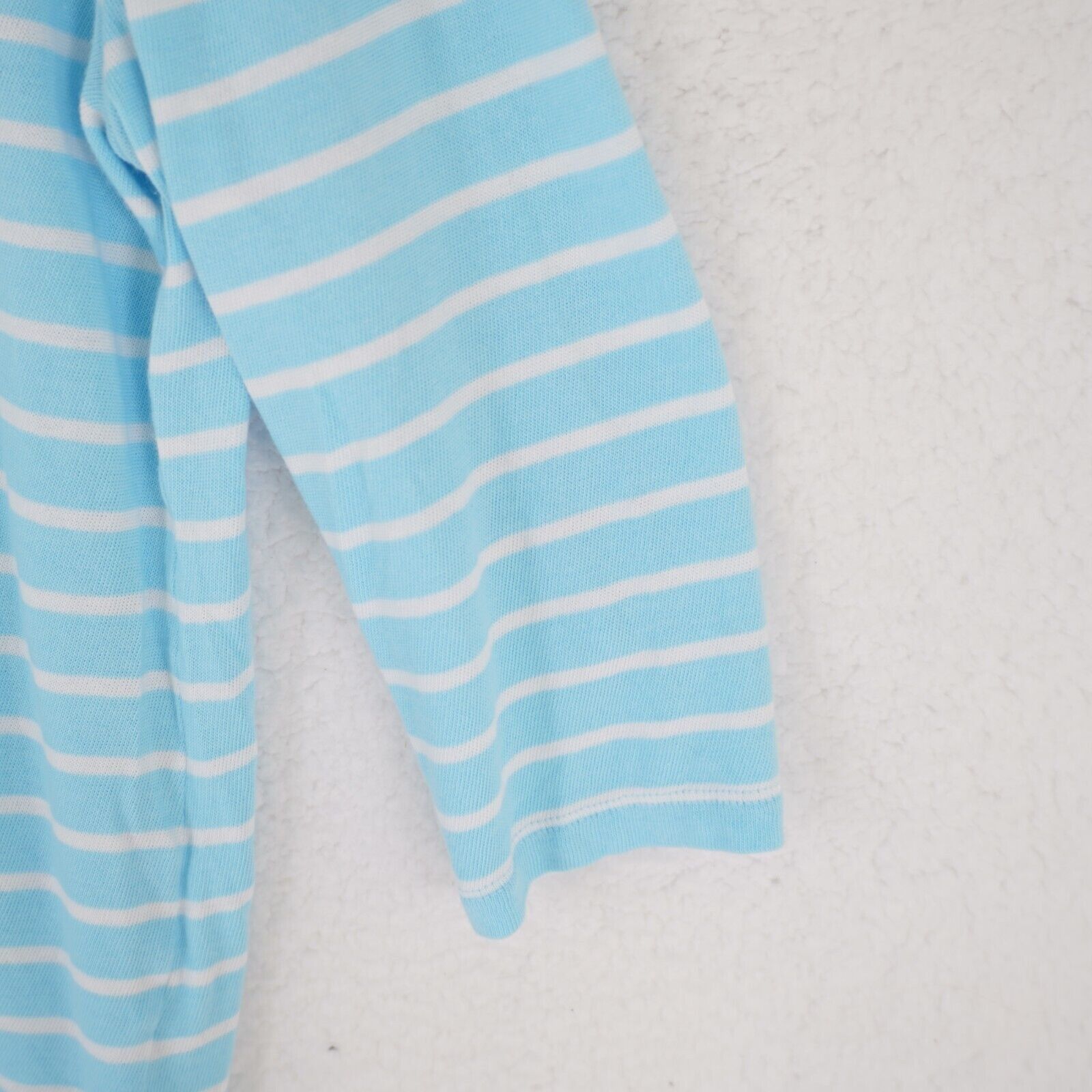 Talbots Talbots Teal Medium Horizontal Striped Scoop Neck Top / Shir Size M / US 6-8 / IT 42-44 - 2 Thumbnail