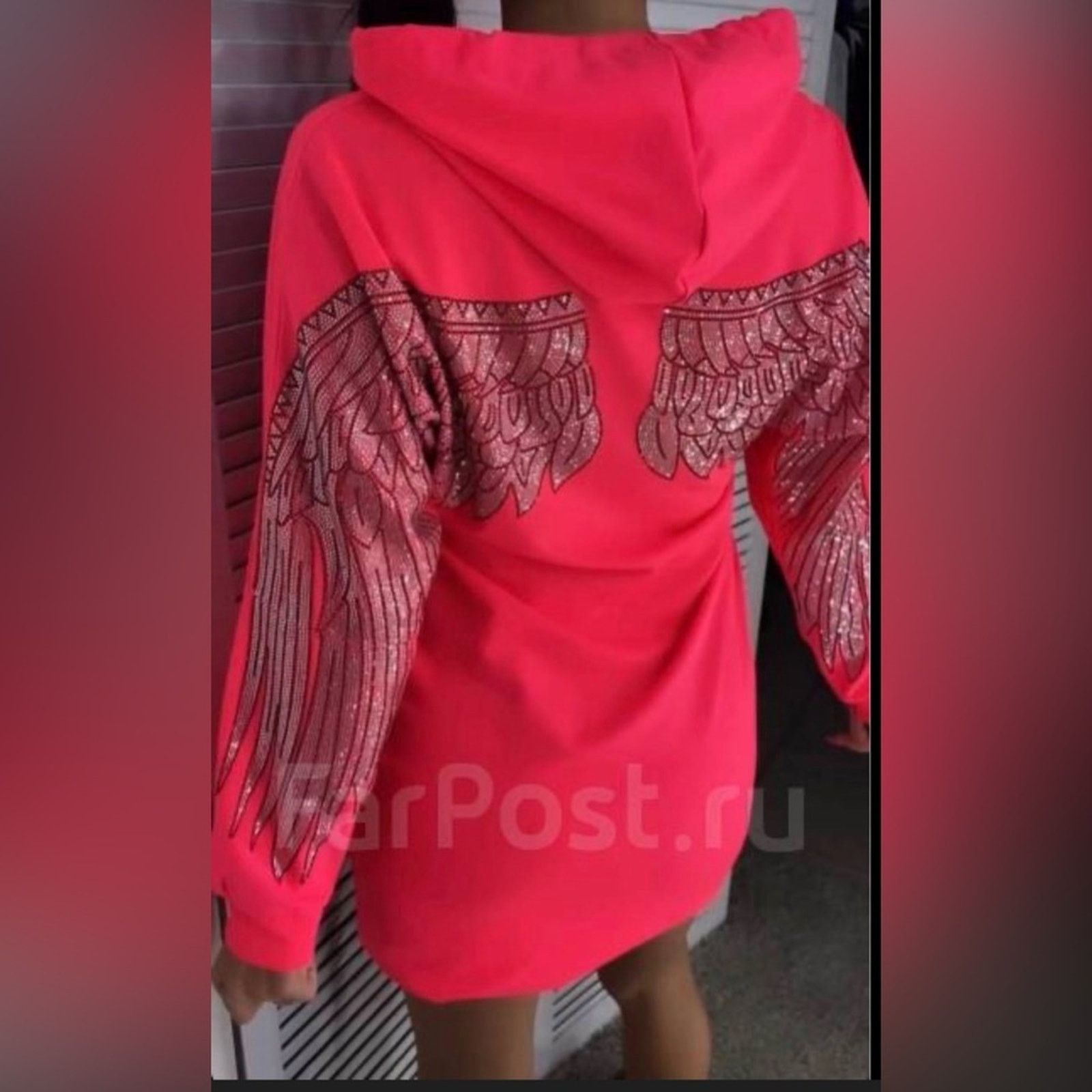 Other Y2K Party Hot Pink Hoodie Dress with pockets w Design XS Size XS / US 0-2 / IT 36-38 - 13 Thumbnail
