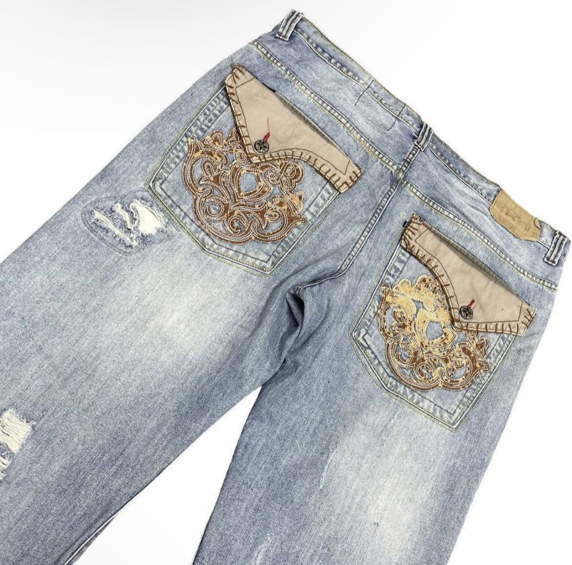 Other Distressed Embroidered Japanese Denim y2k Size US 40 / EU 56 - 3 Thumbnail