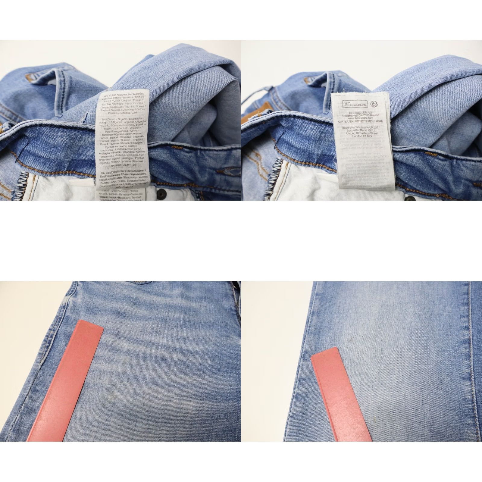 Jack & Jones JACK & JONES Slim / Glen Jeans Men's W31/L34 Faded Whiskers Button Fly Stretch Jeans Size US 31 - 8 Thumbnail