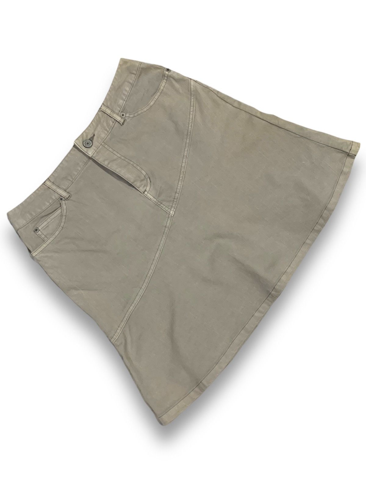 Michel Klein Vintage Y2K MK Klein Michel Klein Grey Denim Mini Skirt Size 27" / US 4 / IT 40 - 4 Thumbnail