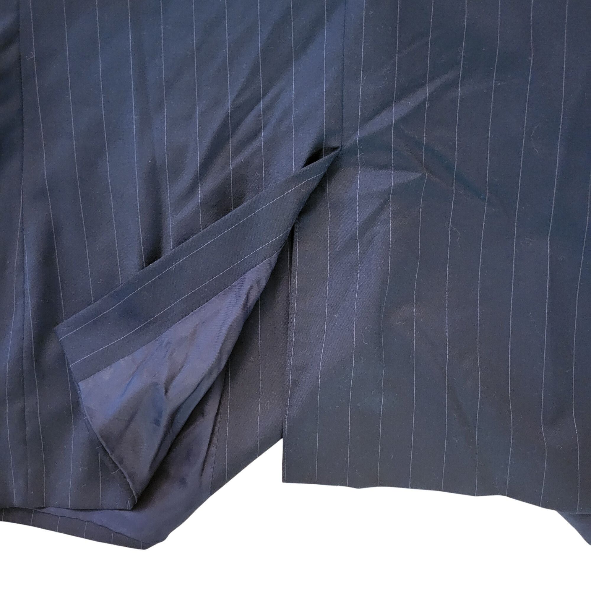 Jos. A. Bank Jos A Bank 2 Pc Black Pinstripe 3 Button Suit 44R Wool 39x30 Size 44R - 13 Thumbnail