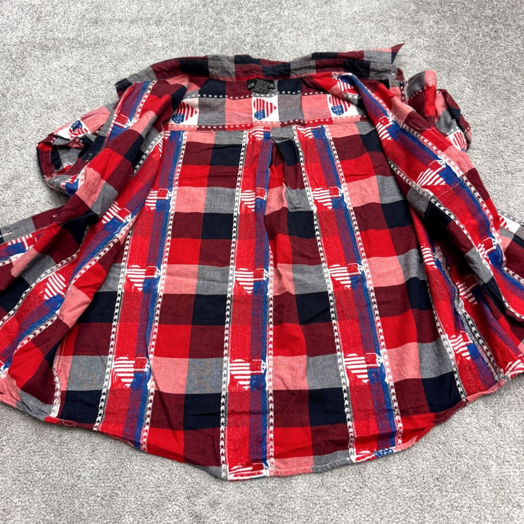 Vintage VINTAGE Just Class Button-Up Shirt Womens XL Plaid Red 90s USA Casual Short Sleeve Knit Cotton Size XL / US 12-14 / IT 48-50 - 3 Thumbnail