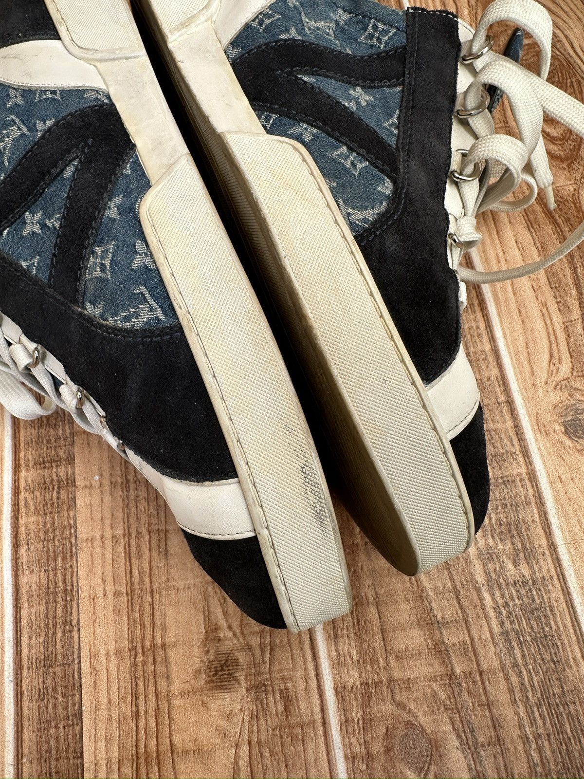 Louis Vuitton Louis Vuitton Rennes Blue Monogram Denim Sneaks Size US 10 / EU 43 - 16 Thumbnail