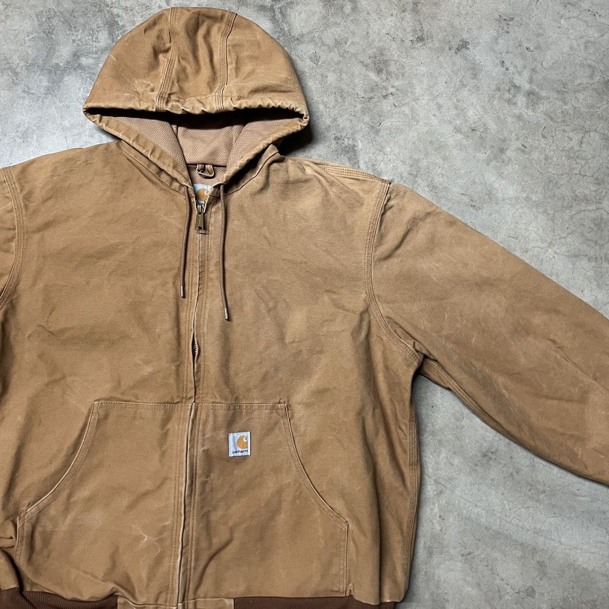 Carhartt × Carhartt Wip × Vintage Vintage 90’s Carhartt J131 BRN Full-Zip Hooded Jacket Size US XL / EU 56 / 4 - 1 Thumbnail