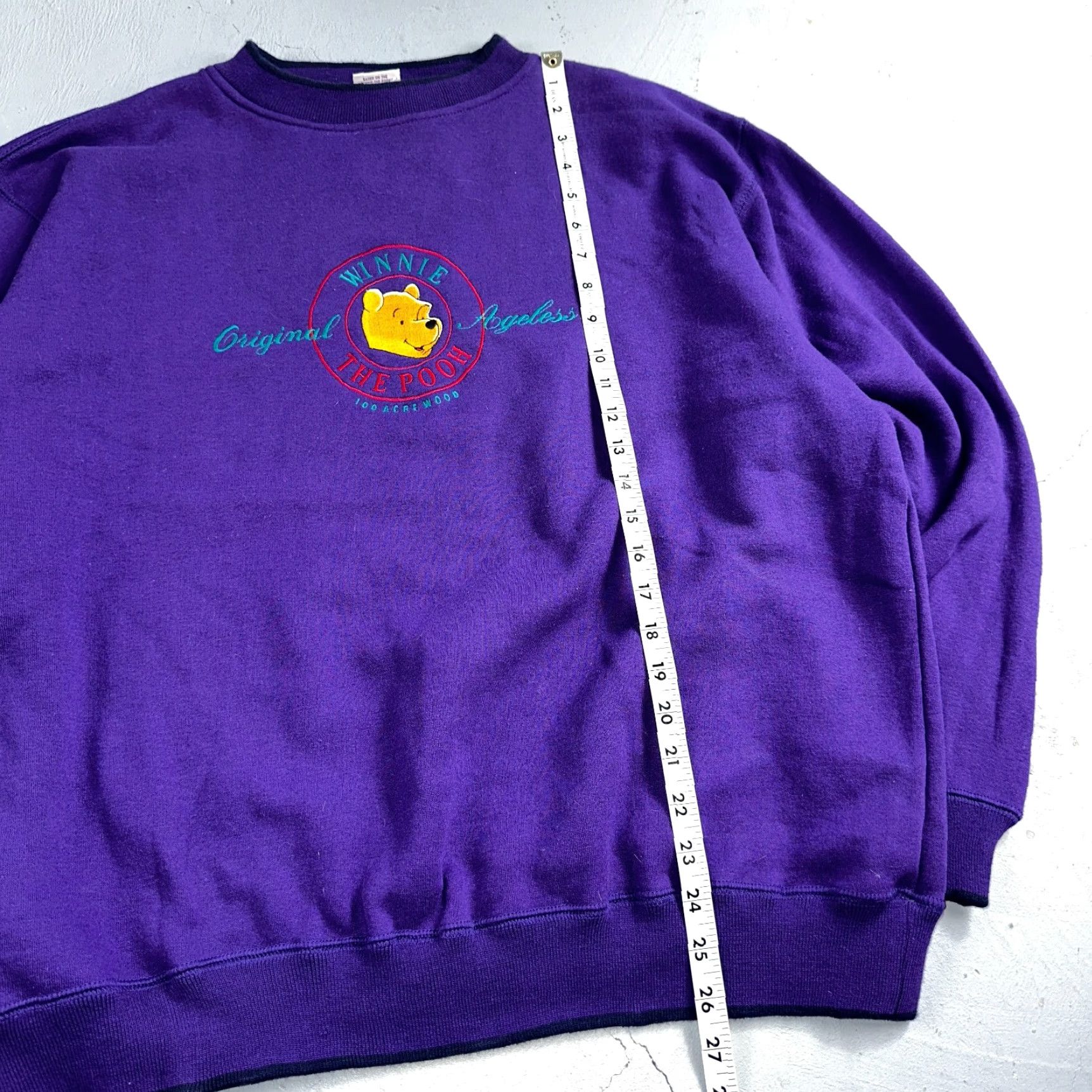 Vintage VINTAGE Pooh Sweatshirt 1X Purple Crew Neck Embroidered VTG Acrewood 90s Winnie The Pooh Bear Unisex Adults Mens Womens Size US XL / EU 56 / 4 - 4 Thumbnail
