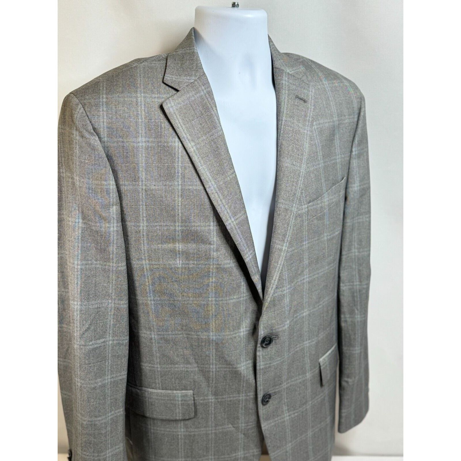 Michael Kors Michael Kors Light Gray Windowpane Blazer Sport Coat 44L Size 44L - 5 Thumbnail