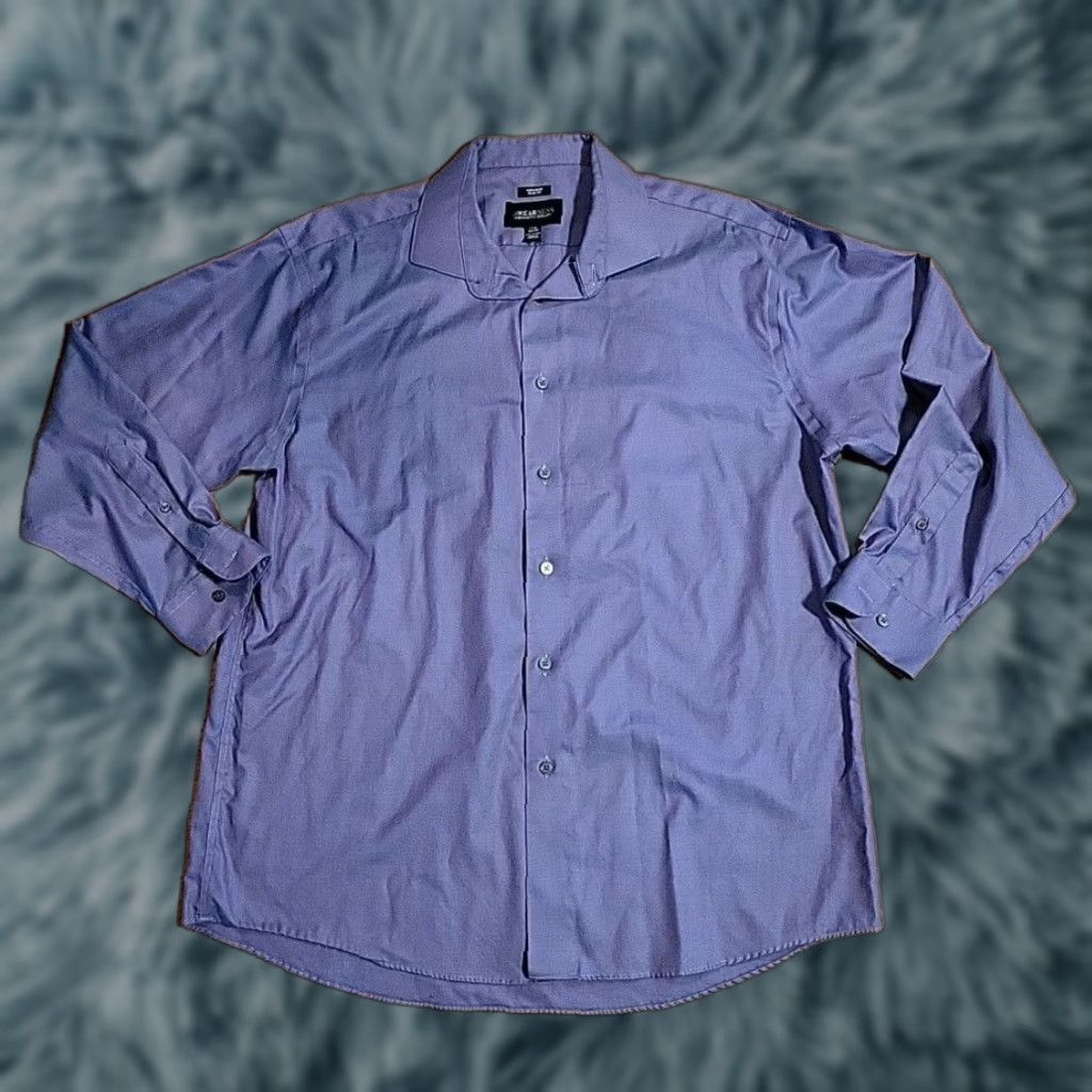 Kenneth Cole VINTAGE Awearness Kenneth Cole Purple Button-Up LS Shirt 17.5" 32/33 Non-Iron Slimfit Mens Shirt Size US XXL / EU 58 / 5 - 1 Thumbnail