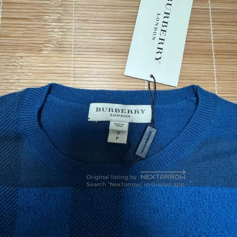 Burberry Burberry Blue Wool Blend Check Knit Sweater. Size US S / EU 44-46 / 1 - 4 Thumbnail