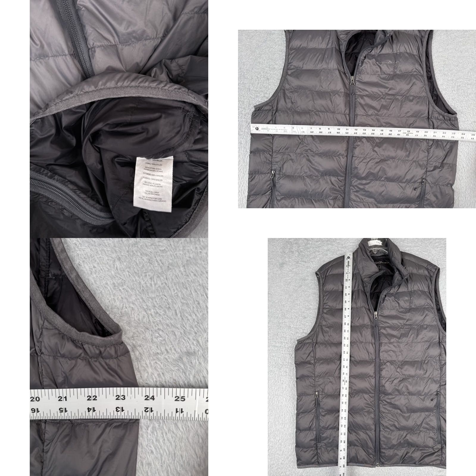Eddie Bauer VINTAGE Eddie Bauer Vest Mens Regular Large Gray Puffer Down Insulation 650 Nylon Shell Zip Size US L / EU 52-54 / 3 - 8 Thumbnail