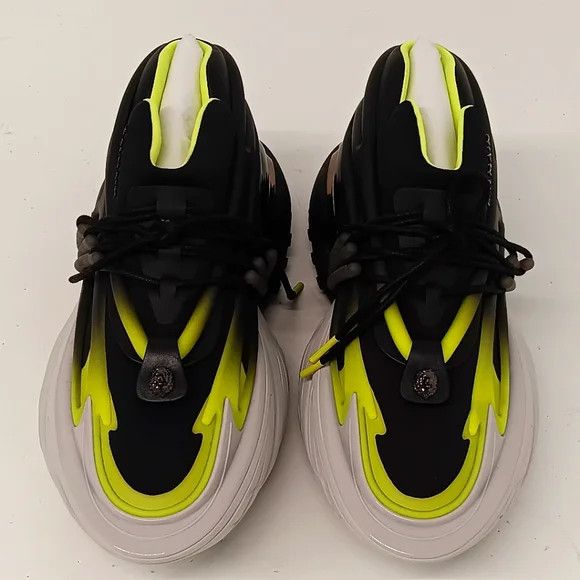 Balmain Balmain Men's Unicorn Blk/Neon Low Chunky Sneakers - EU46 Size US 13 / EU 46 - 3 Thumbnail