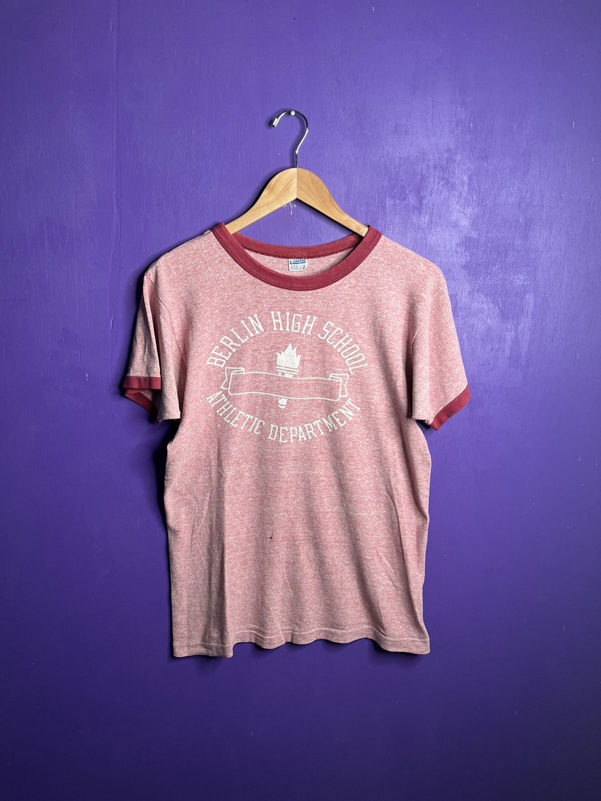 Champion × Vintage Vintage 70s Champion Berlin high school ringer t-shirt Size US M / EU 48-50 / 2 - 1 Thumbnail