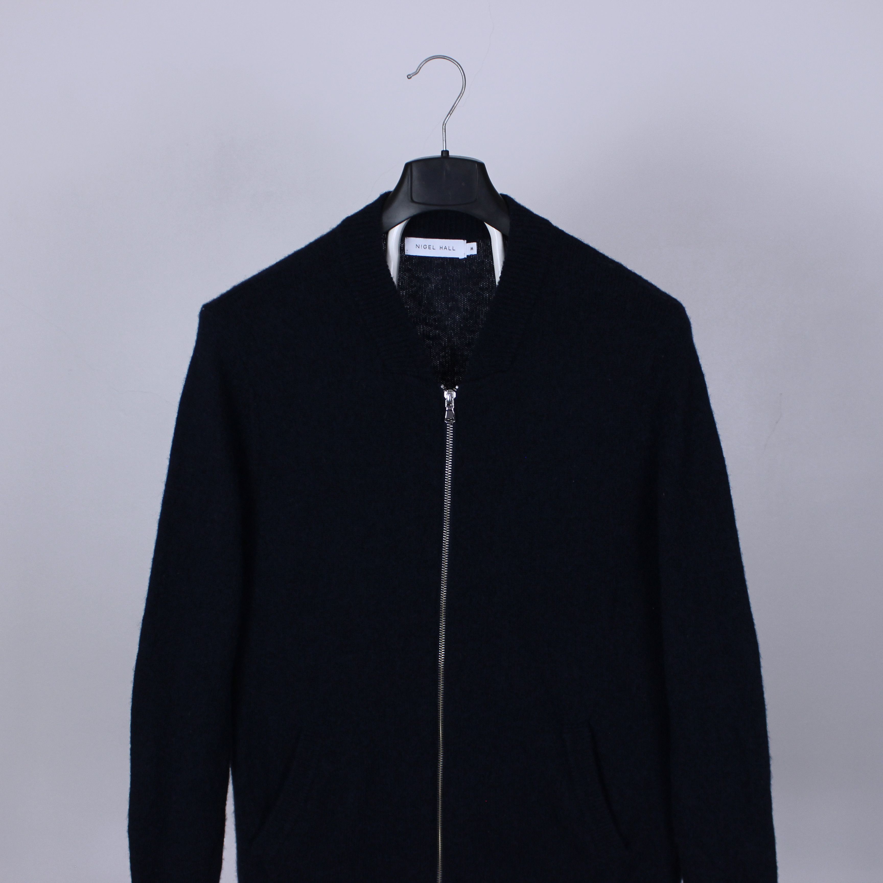 Other Nigel Hall wool sweater full zip navy blue M lambswool Size US M / EU 48-50 / 2 - 2 Thumbnail