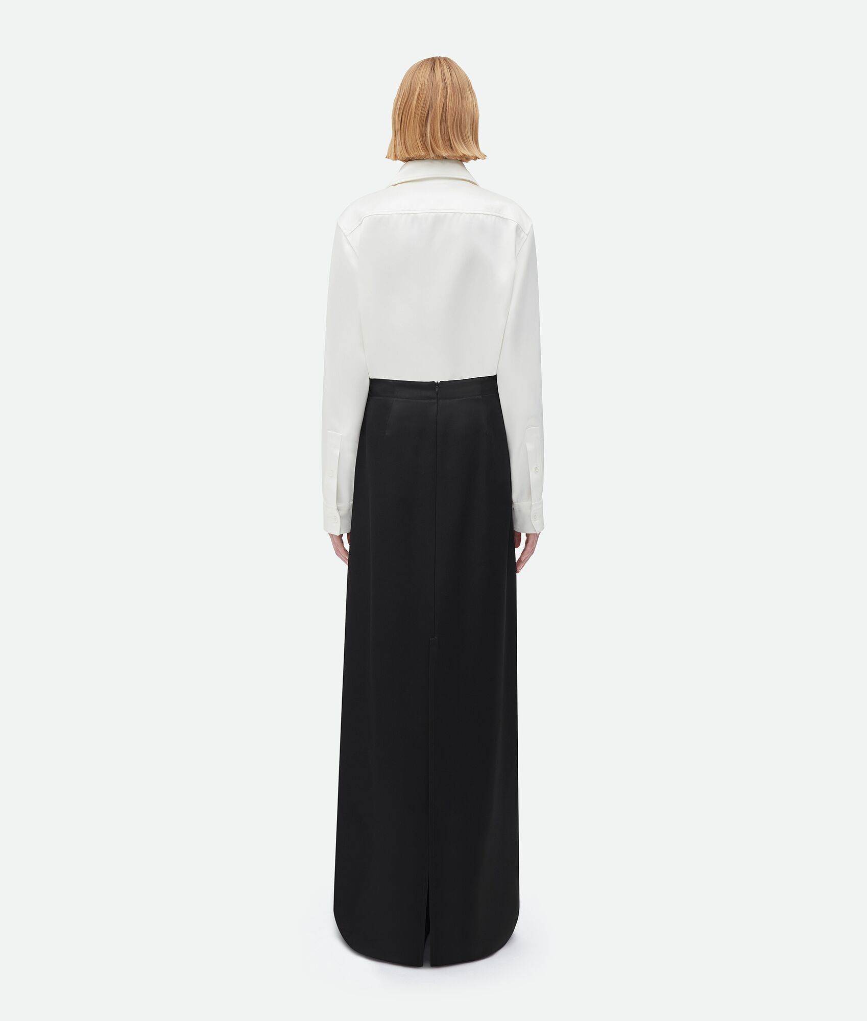 Bottega Veneta o1n1vont1225 Silk Twill Skirt in Black Size 27" / US 4 / IT 40 - 3 Thumbnail