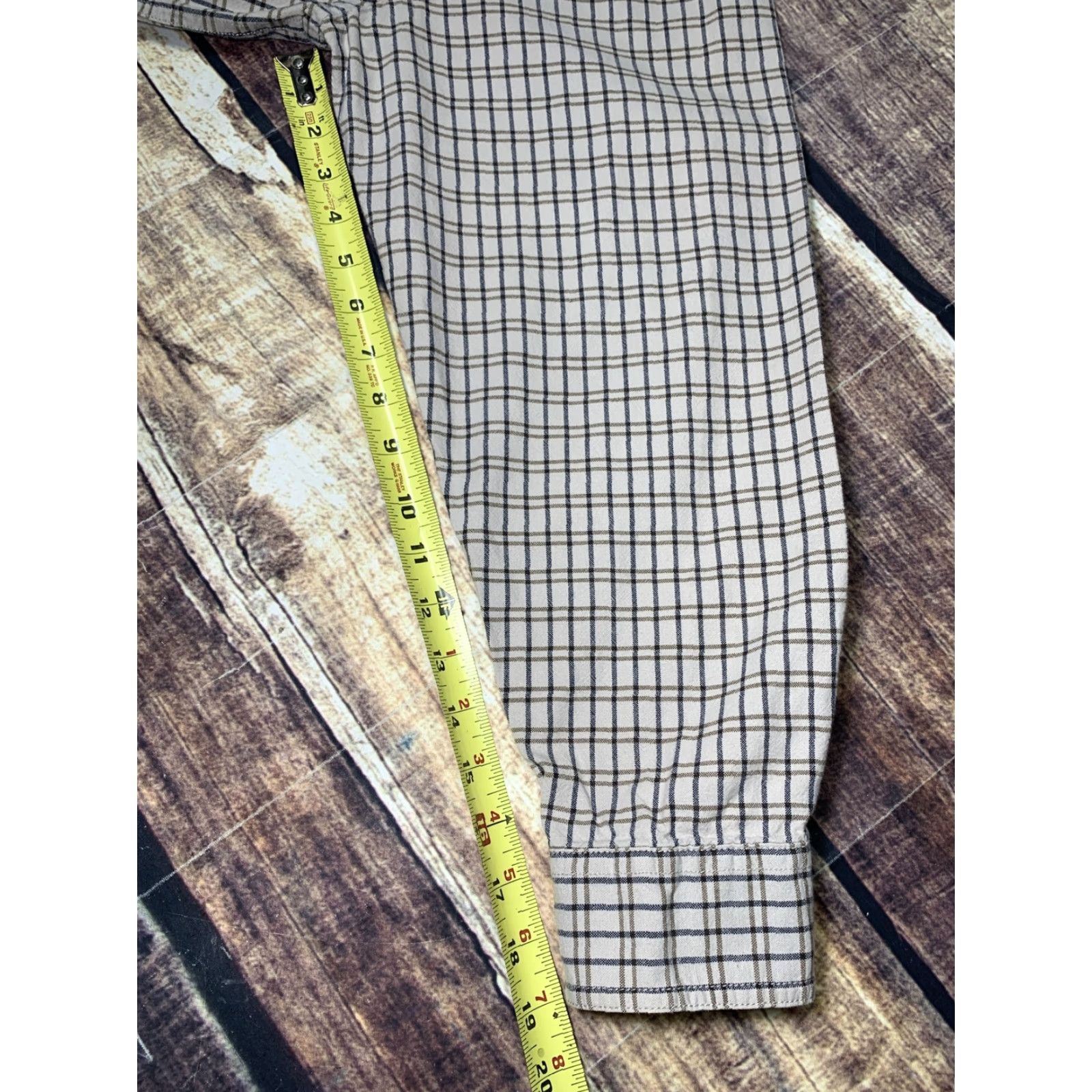 Vintage CE Schmidt Shirt Long Sleeve Plaid White Brown XL Mens Work Wear Button-Down Shirt Size US XL / EU 56 / 4 - 5 Thumbnail