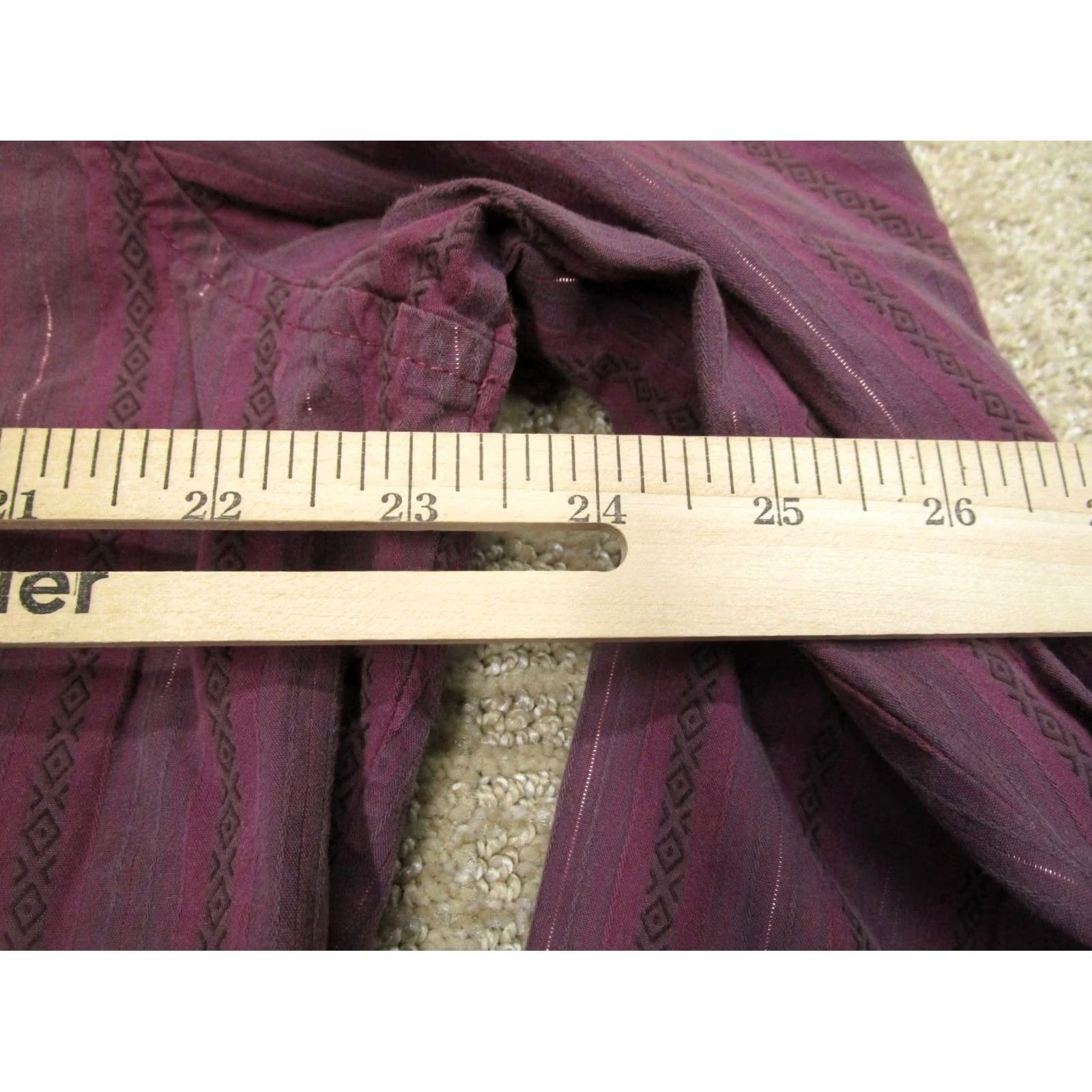 Wrangler Wrangler Pearl Snap Shirt Men L Purple Striped Western Long Sleeve Button-Up Size US L / EU 52-54 / 3 - 6 Thumbnail