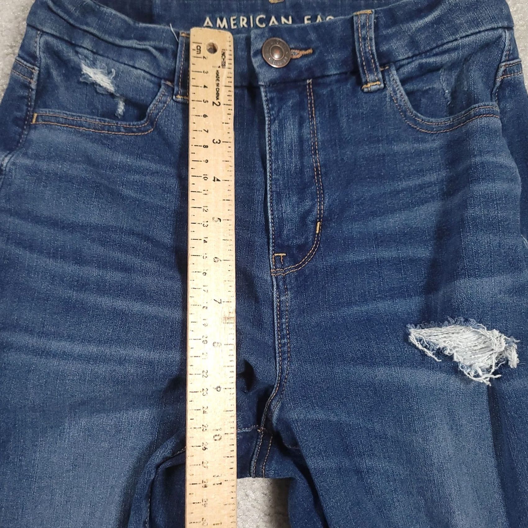 American Eagle Outfitters American Eagle The Dream Jean Distressed Jegging Size 2 Blue Stretch Jeans Regular Womens Jeans Distressed Stretch Blue 2 Size 26" / US 2 / IT 38 - 6 Thumbnail