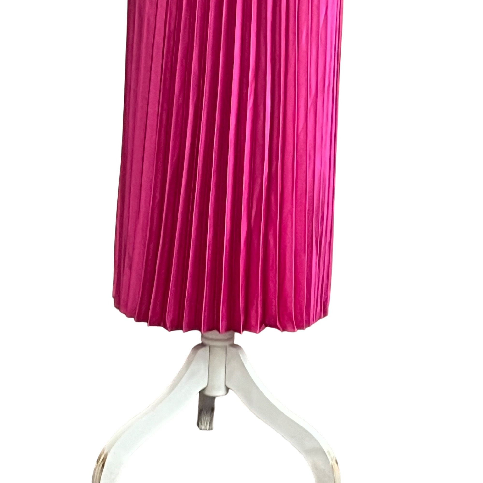 Other Lush Cap Sleeve Pleated Satin Midi Dress, Pink, XS Size XS / US 0-2 / IT 36-38 - 5 Thumbnail