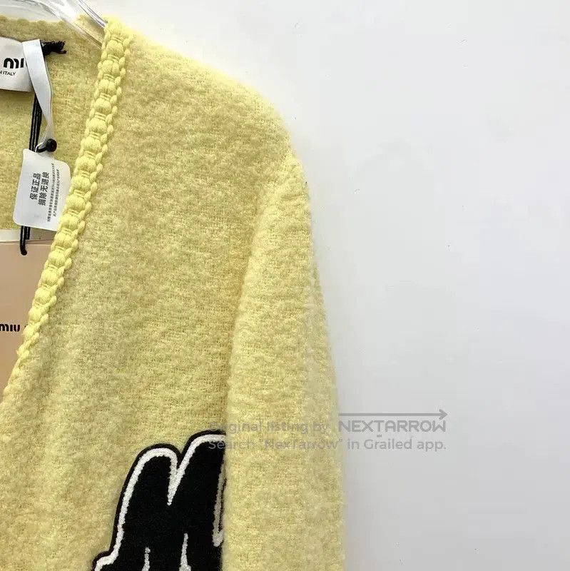 Miu Miu Miu Miu Yellow Wool Cardigan for Women . Size XS / US 0-2 / IT 36-38 - 3 Thumbnail