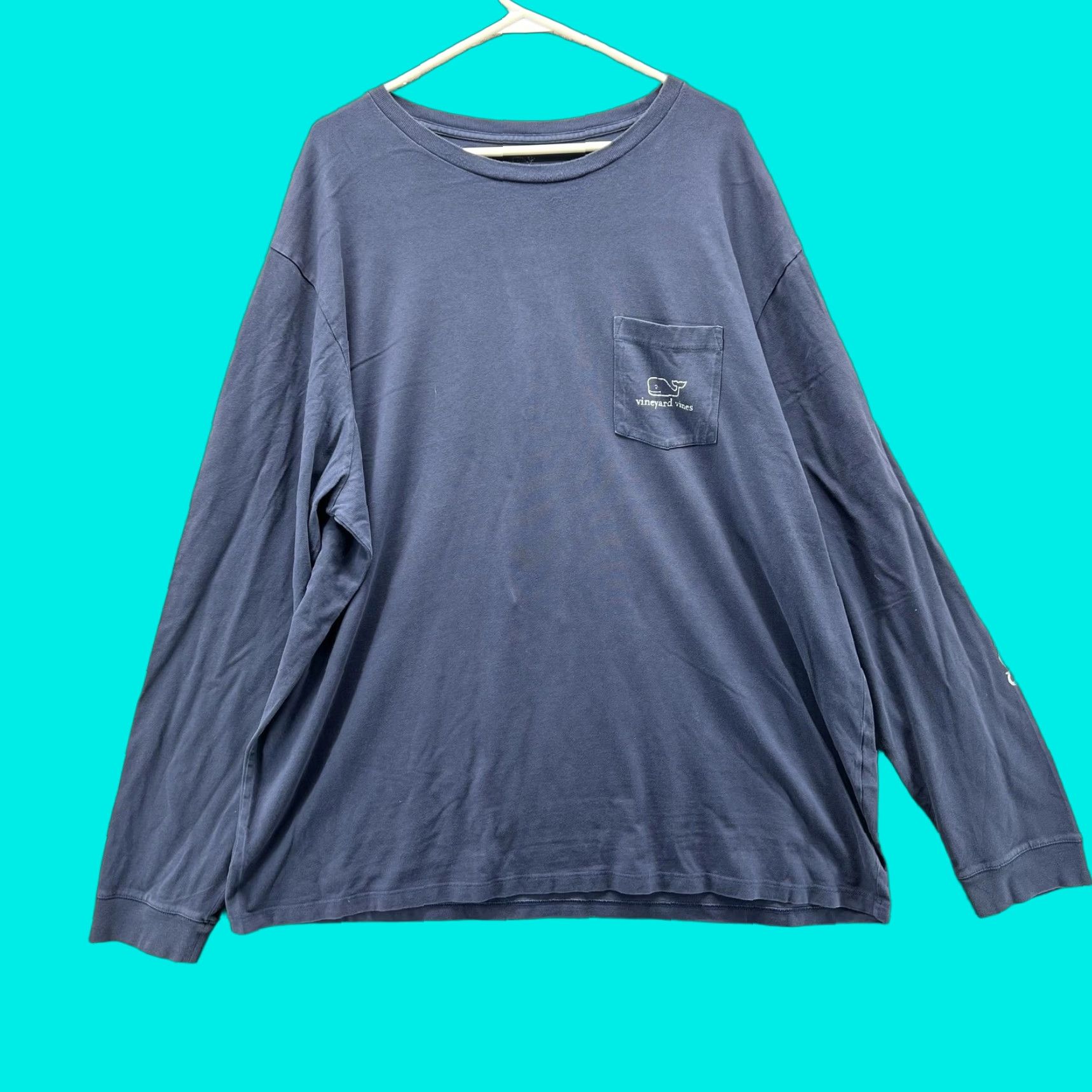 Vineyard Vines Vineyard Vines Shirt Mens 2XL Blue Long Sleeve Pocket Whale Graphic Tee Size US XXL / EU 58 / 5 - 1 Thumbnail