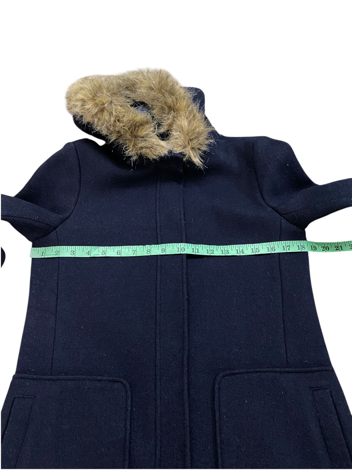 Brooks Brothers Brooks Brothers Red Fleece Wool Coat, Navy Blue Faux Fur Size XS / US 0-2 / IT 36-38 - 12 Thumbnail
