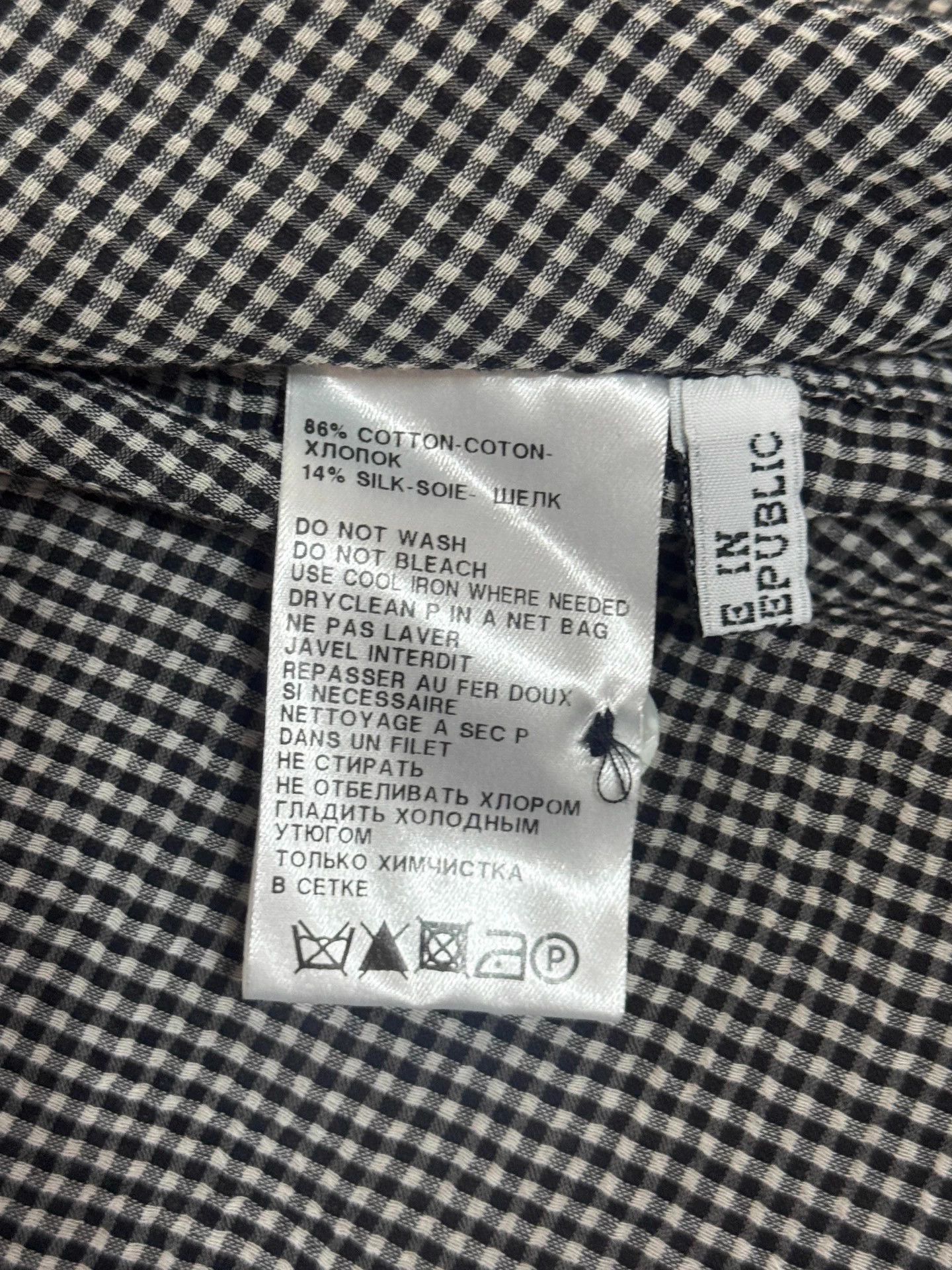 Ann Demeulemeester AnnDemeulemeester Black White Plaid Sheer Unisex XXS Size US XXS / EU 40 - 7 Thumbnail