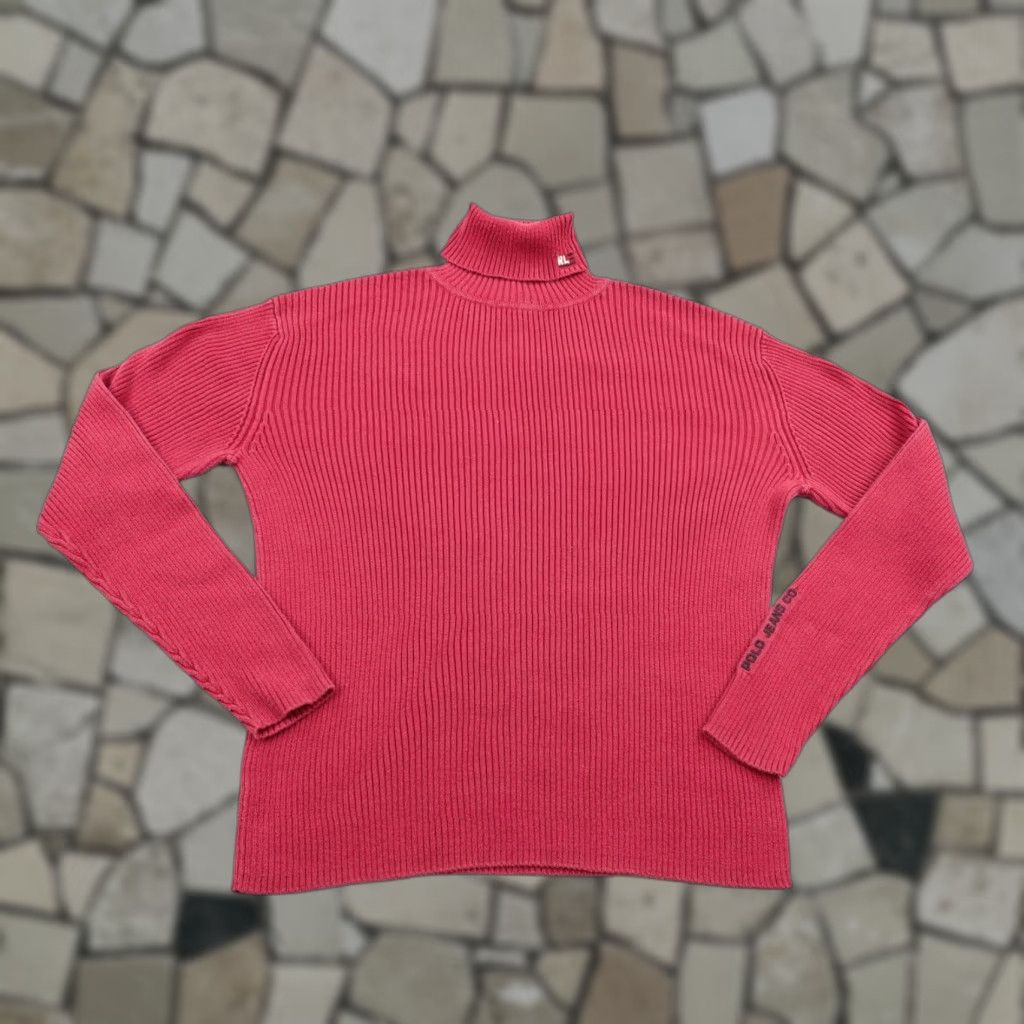 Ralph Lauren VINTAGE Ralph Lauren Sweater Womens Medium Red Polo Jeans Co Ribbed Turtleneck Size M / US 6-8 / IT 42-44 - 1 Thumbnail