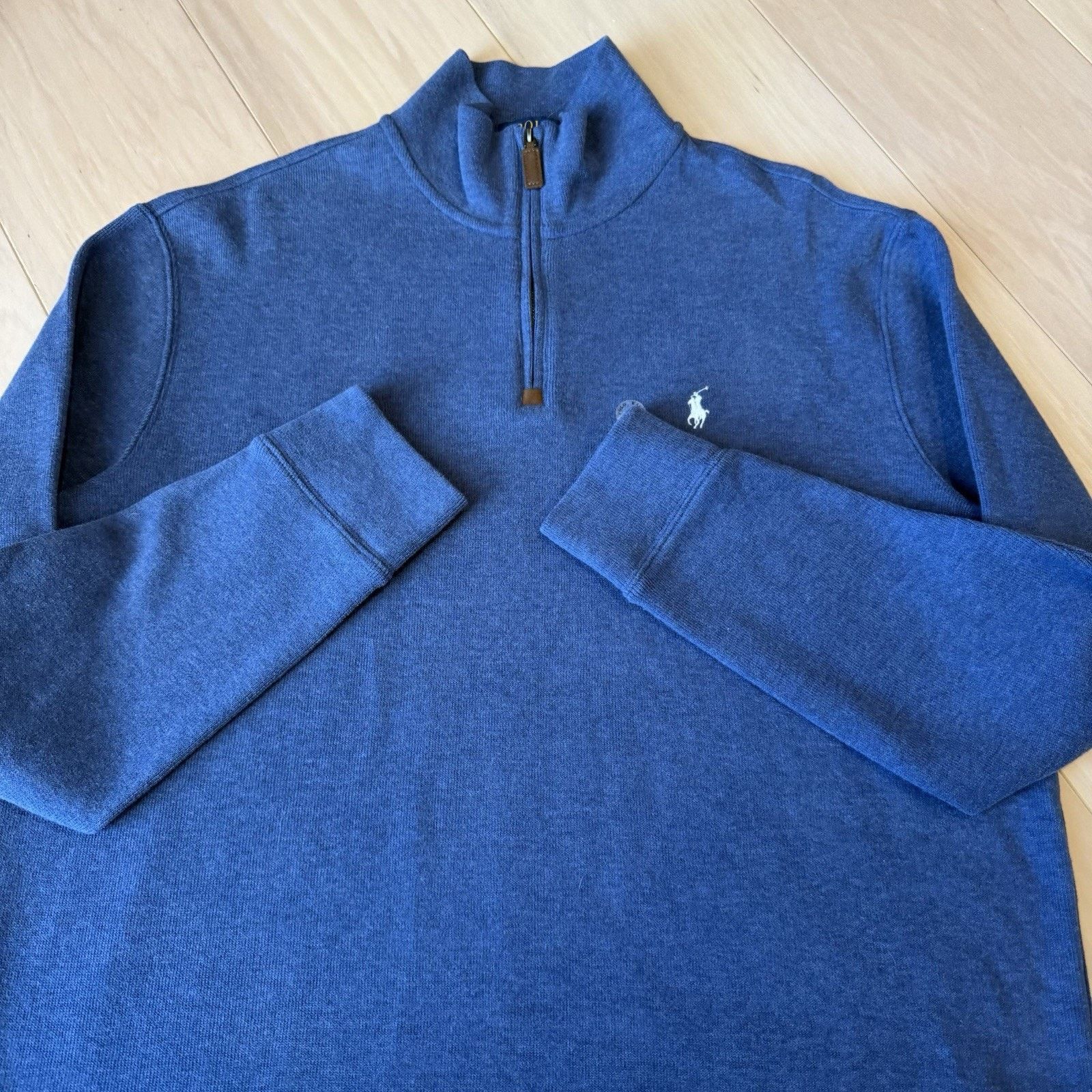 Polo Ralph Lauren Polo Ralph Lauren 1/4 Zip Sweater L Blue Cotton Pullover Size US L / EU 52-54 / 3 - 4 Thumbnail