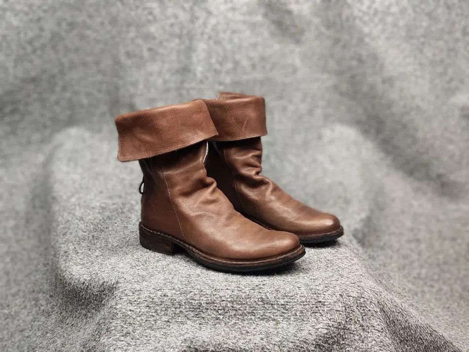 Fiorentini + Baker Design Ella Brown Leather Ankle Zip Boots