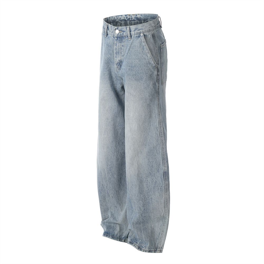 Japanese Brand × Jean Men's loose straight hip-hop street washed scimitar jeans Size US 32 / EU 48 - 2 Thumbnail