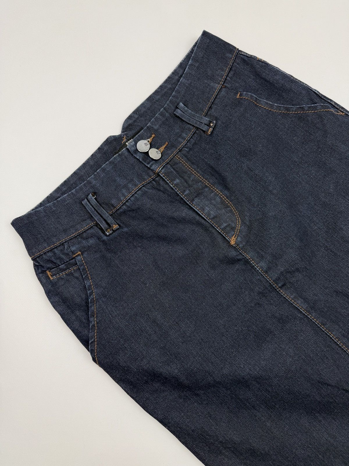 Hugo Boss Y2K Vintage Hugo Boss Dark Blue Denim Midi Pencil Skirt Size 30" / US 8 / IT 44 - 2 Thumbnail