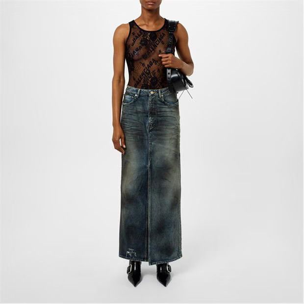 Balenciaga o1g2r1mq0924 Lace Tank Top in Black Size M / US 6-8 / IT 42-44 - 4 Thumbnail