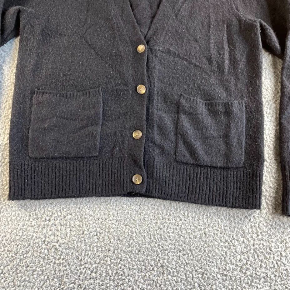 J.Crew J. Crew Cardigan Sweater Womens Medium Black Wool Blend Stretch V Neck Soft Yarn Size M / US 6-8 / IT 42-44 - 7 Thumbnail