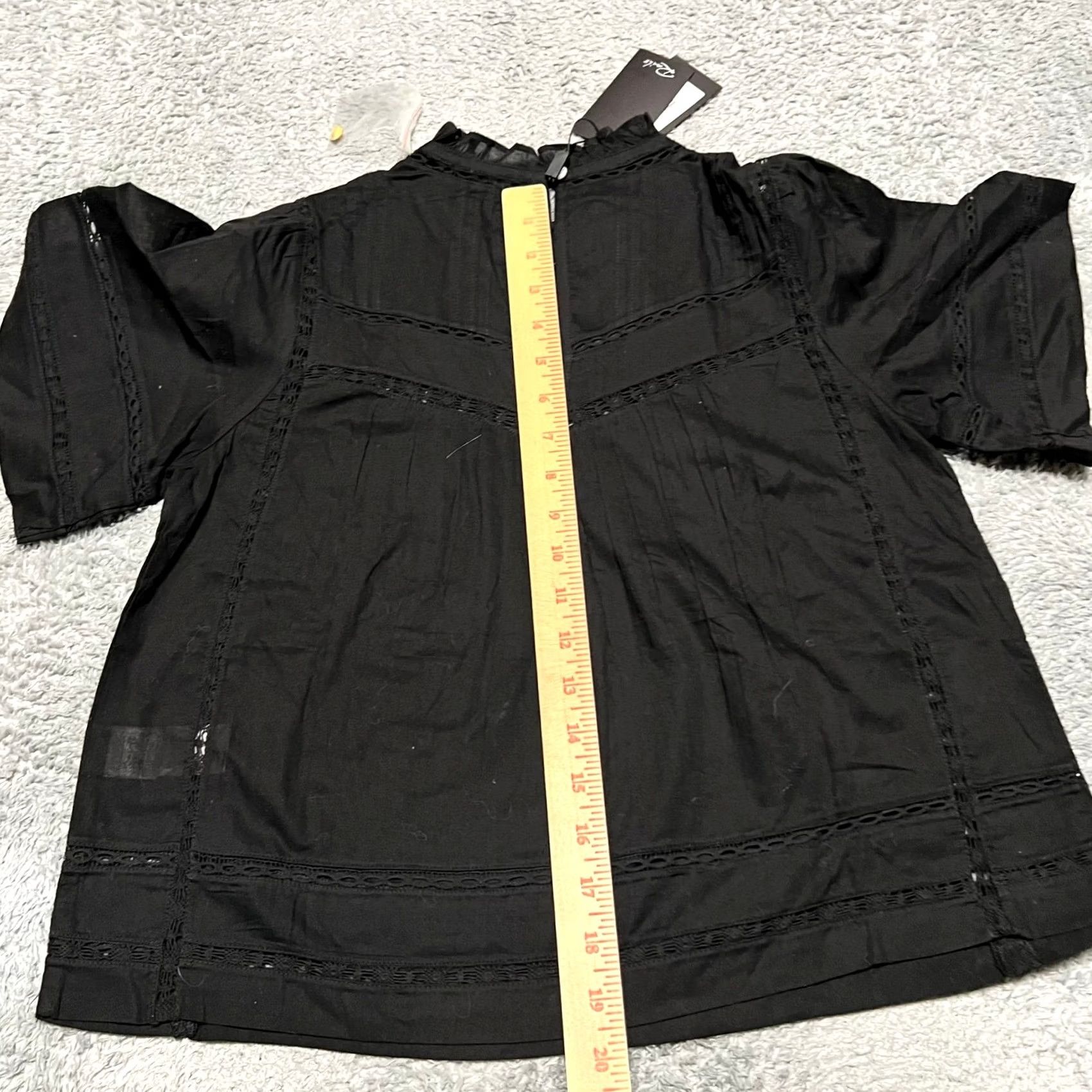 Rails VINTAGE Rails Shirt Womens XS Daisy Lace Short Sleeve Black Blouse Size XS / US 0-2 / IT 36-38 - 6 Thumbnail