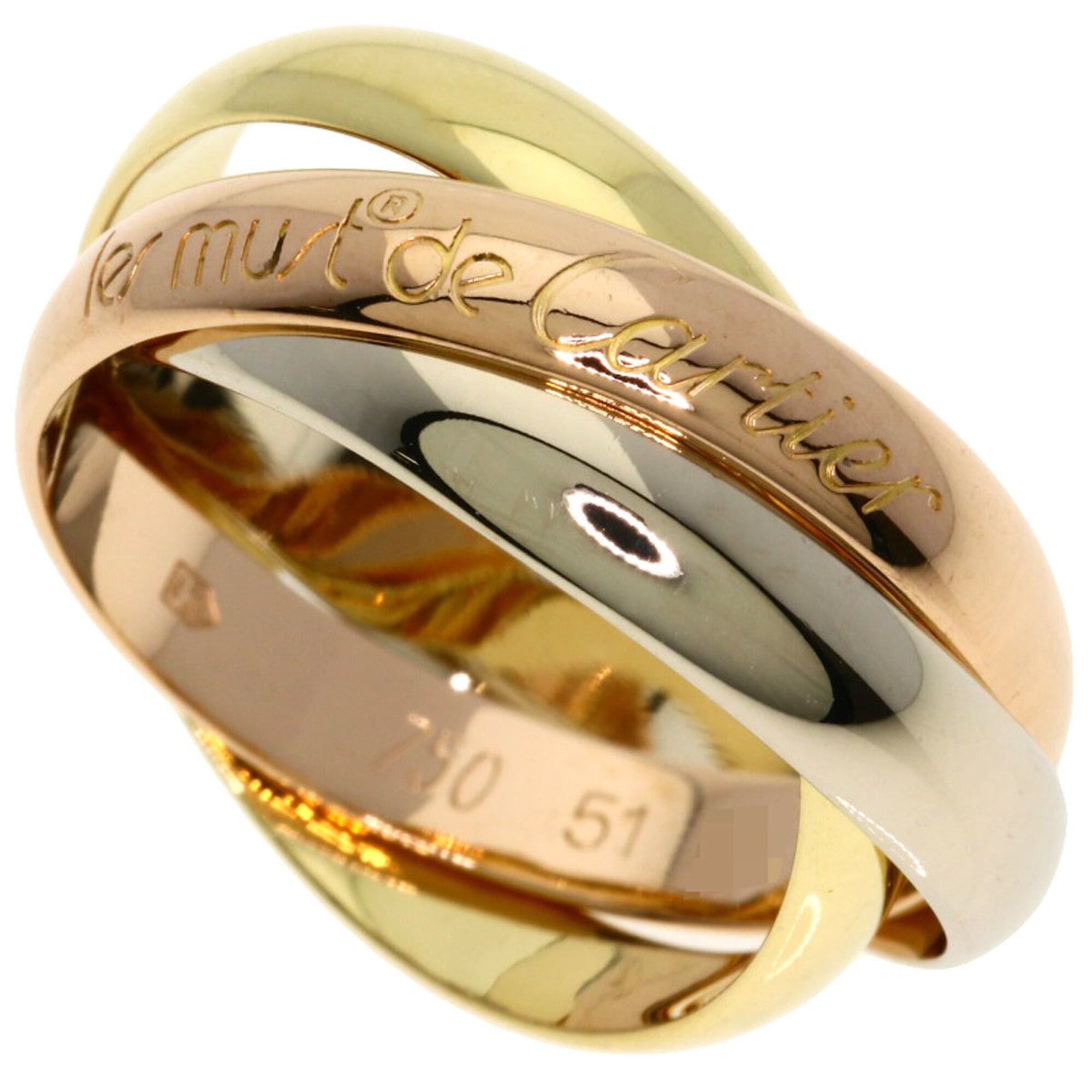Cartier Cartier Trinity #51 Ring - 18K Yellow Gold/18K Pink White Gold Women's CARTIER Size ONE SIZE - 1 Thumbnail