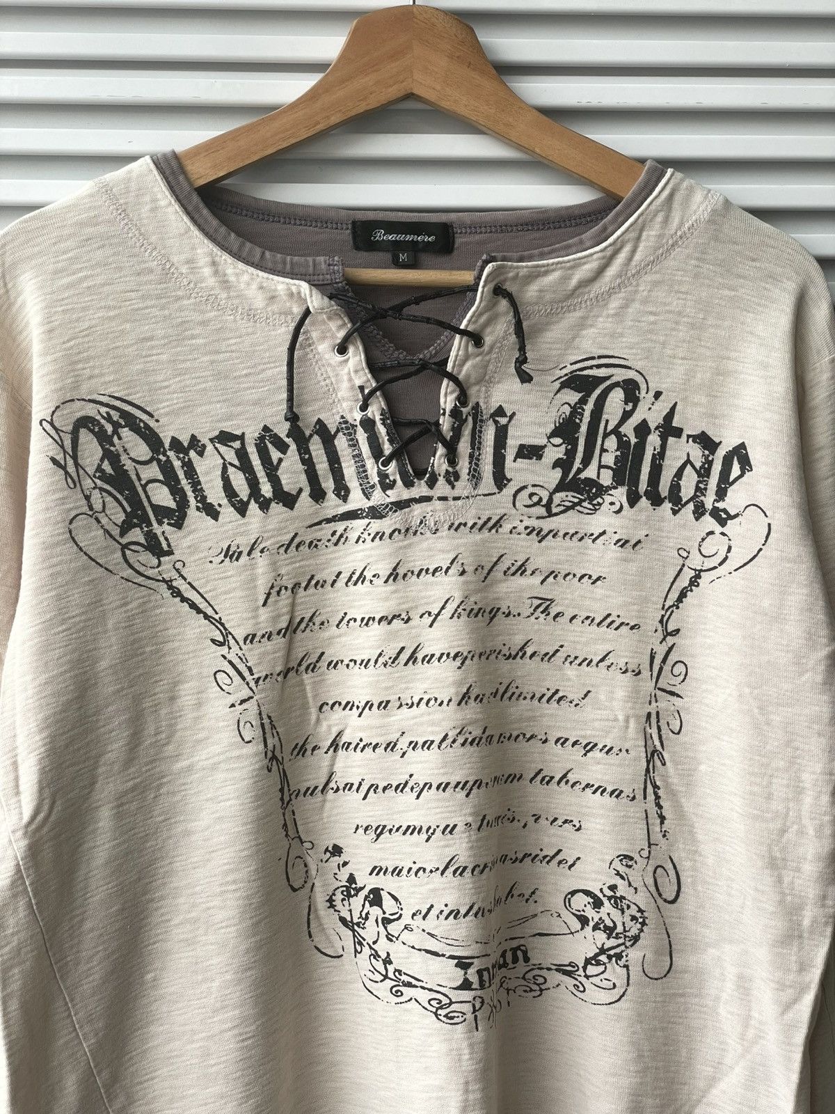 Beaumere Y2K Beumére Affliction Lace Up Punk Long Sleeve Tshirt Size US M / EU 48-50 / 2 - 3 Thumbnail
