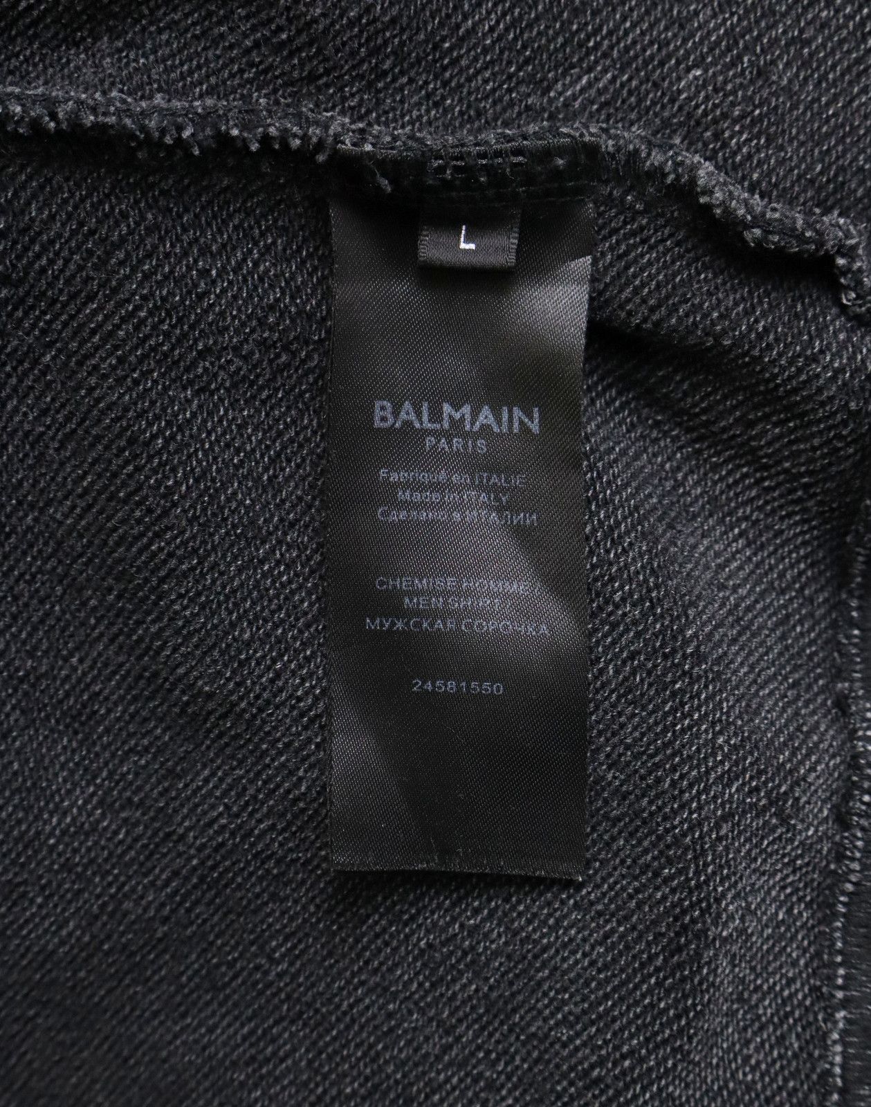 Balmain BALMAIN Sweatshirt Men's LARGE French Terry Embossed Size US L / EU 52-54 / 3 - 7 Thumbnail