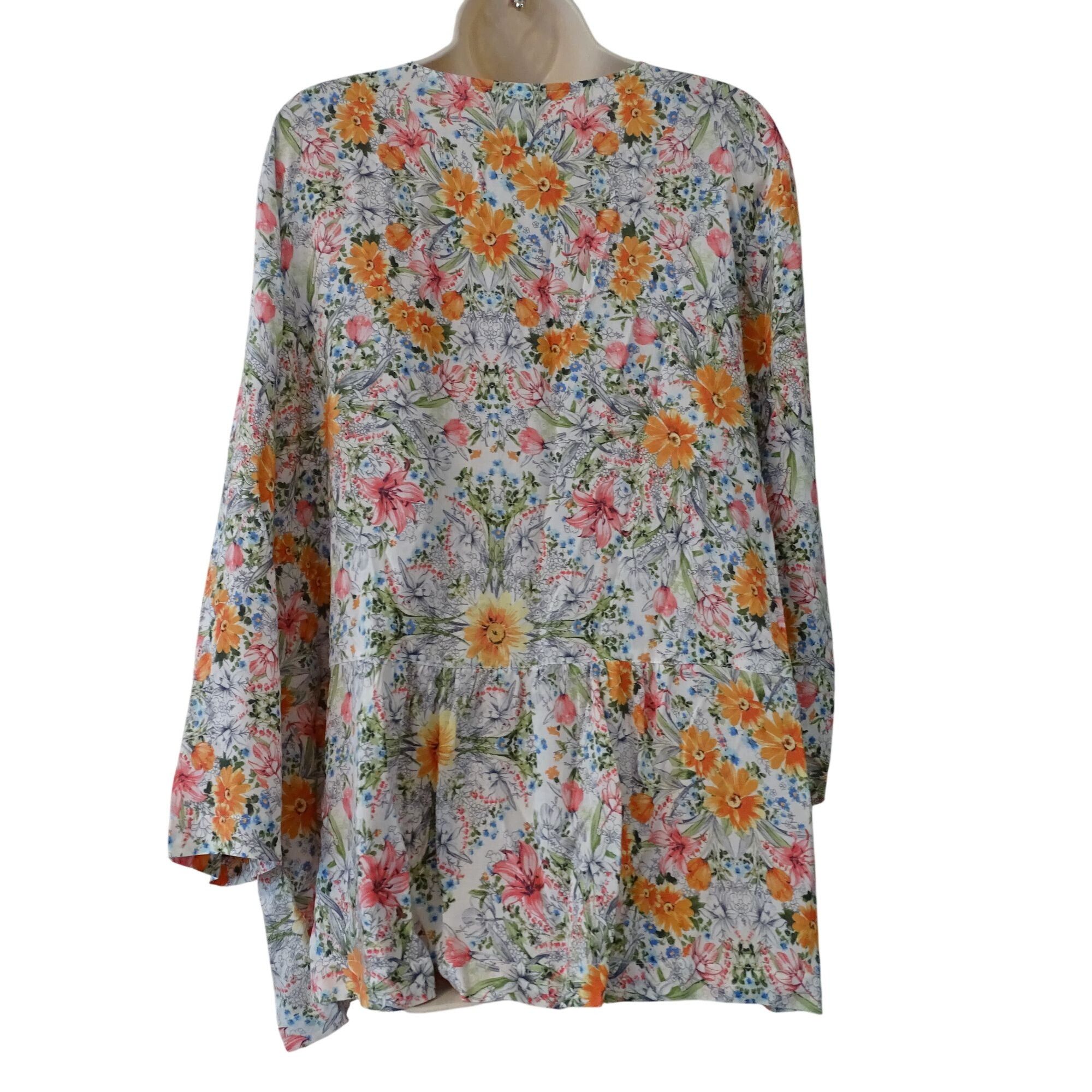 J. Jill J Jill Women Floral Peplum Button Front Tunic Top Size XL Size XL / US 12-14 / IT 48-50 - 5 Thumbnail