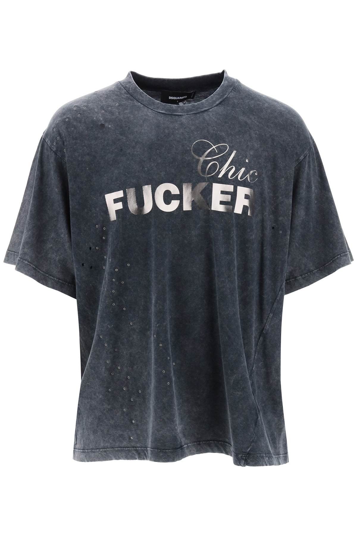 image of Dsquared2 Iron Fit T-Shirt in Charcoal, Men's (Size Large)