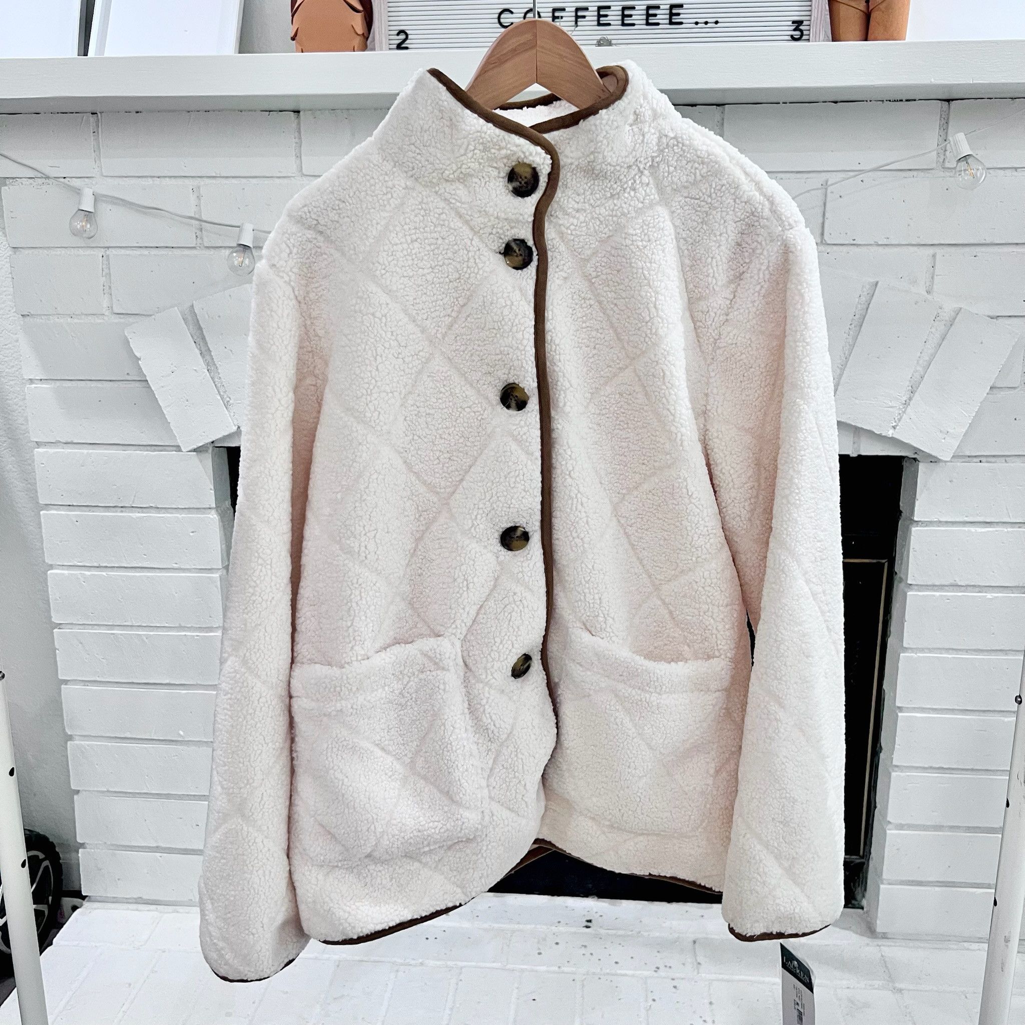 Lauren Ralph Lauren Quilted Faux Shearling Sherpa Jacket