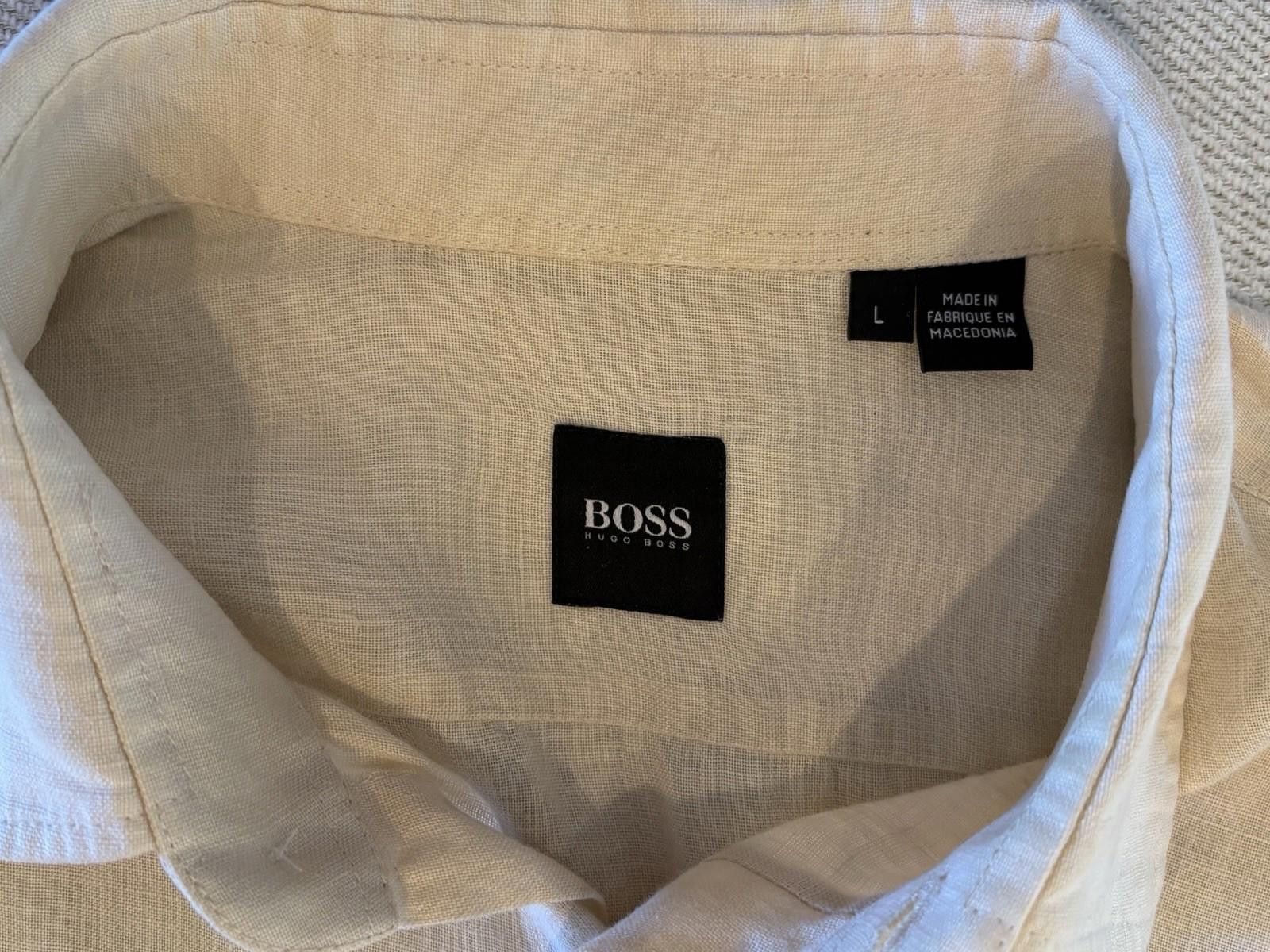 Hugo Boss Boss Hugo Boss Tan Long Sleeved Linen Shirt Size L Size US L / EU 52-54 / 3 - 7 Thumbnail